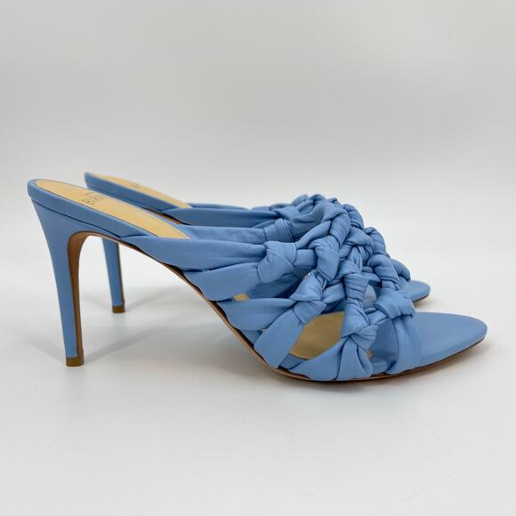 Alexandre Birman | Solange Intreccio 85 Blue Woven Leather Mules 40 / US 10 - Picture 4 of 16